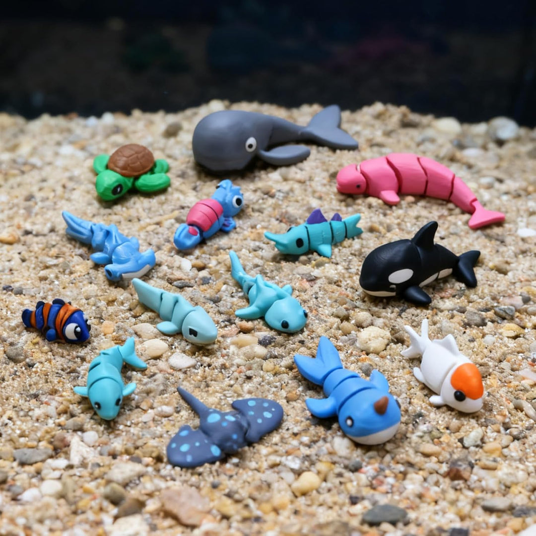 ResinGlow 25 juguetes de animales marinos impresos en 3D