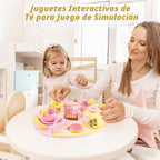Juego de té de madera para fiestas de té para 3-5 niñas 4-6 6-8