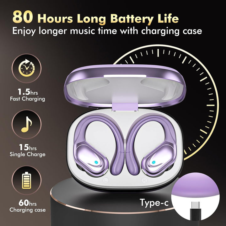 HAOYUYAN Auriculares inalámbricos Bluetooth 5.3 con reproducción de...