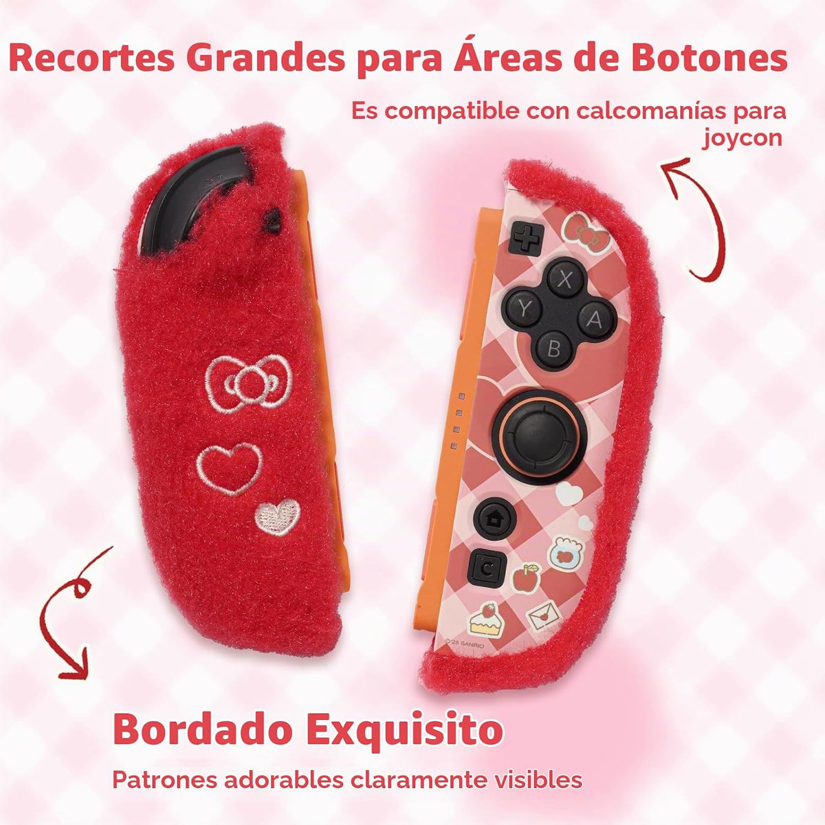 Kuitmor Funda Protectora de Peluche para Switch 2, Funda de PC Rígida Kawaii de Ajuste Estrecho Compatible con la Consola de Juego Switch 2025 y el Control de Joystick - HLK