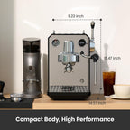 Gemilai G3006A Máquina de café expreso, máquina de café expreso de extracción en frío y caliente para el hogar, control y pantalla PID dual, bomba de 15 bares, programa de preparación ajustable