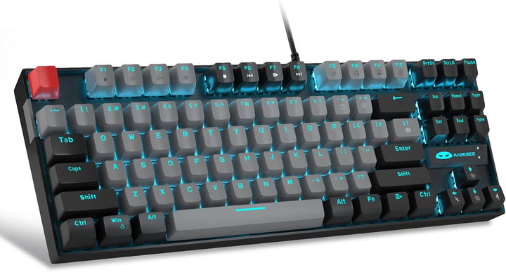 MageGee Teclado mecánico 75% para juegos, interruptor azul, retroil...