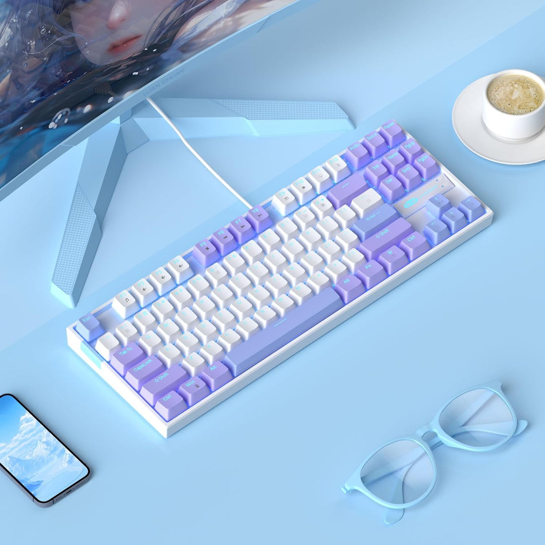 MageGee Teclado mecánico 75% para juegos, interruptor rojo, retroil...