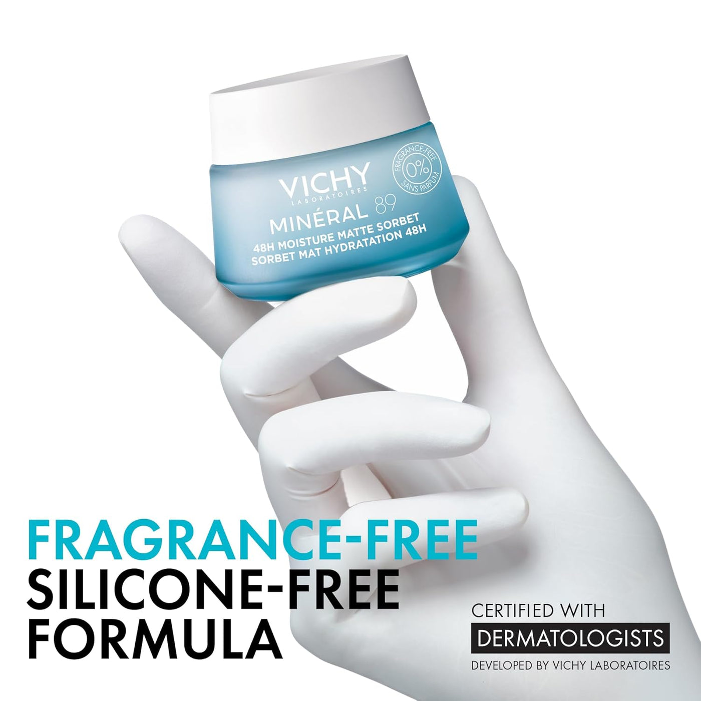 Vichy Mineral 89 Fragrance Free Cream, Moisture Boosting Cream with...