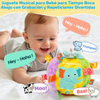Juguete musical de bola para bebé con sonidos y canciones y grabación, juguetes sensoriales para bebés de 0-3-6-9-12 meses, juguetes de pelota para gatear para bebés de 3, 4, 5, 6, 7, 8, 9