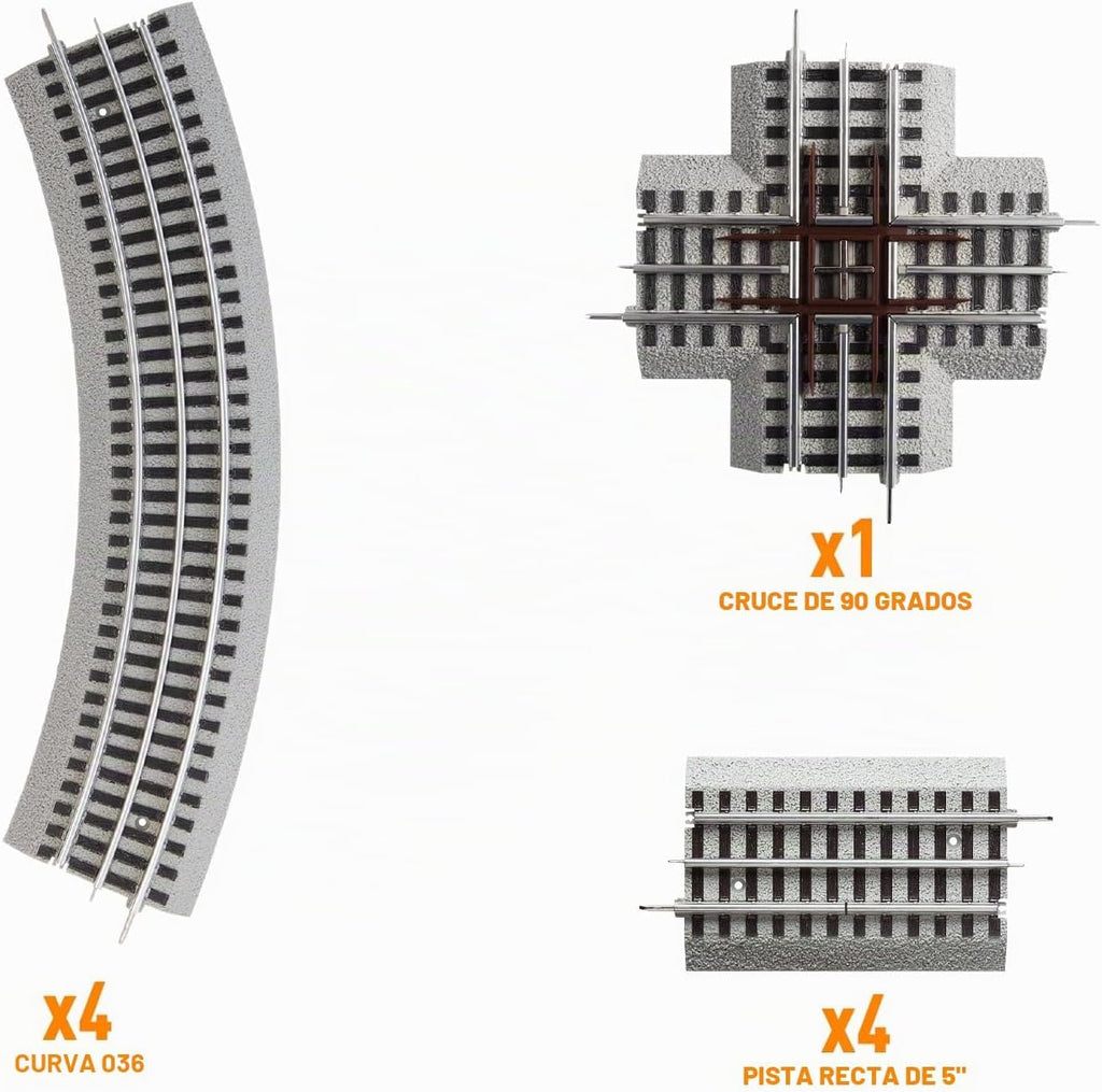 Lionel FasTrack Figure 8 Paquete de pistas complementarias, nueve piezas