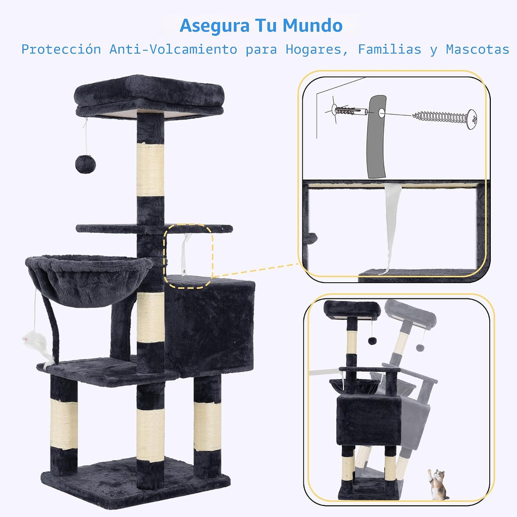 Heybly Árbol para gatos con juguete, torre de gato de 43.3 pulgadas para