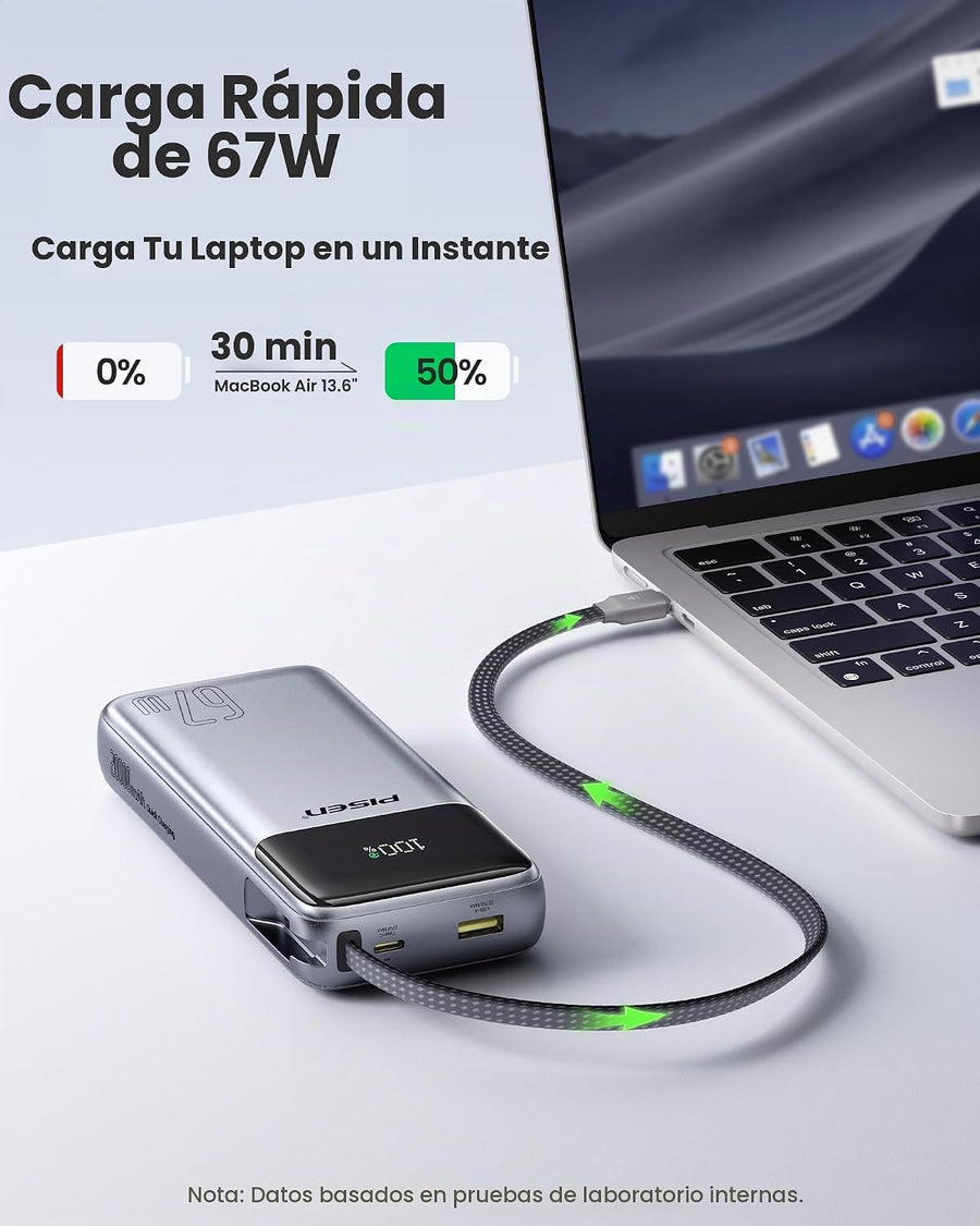 PISEN Banco de energía con certificación 3C - 20000mAh 67W CCC Powe...