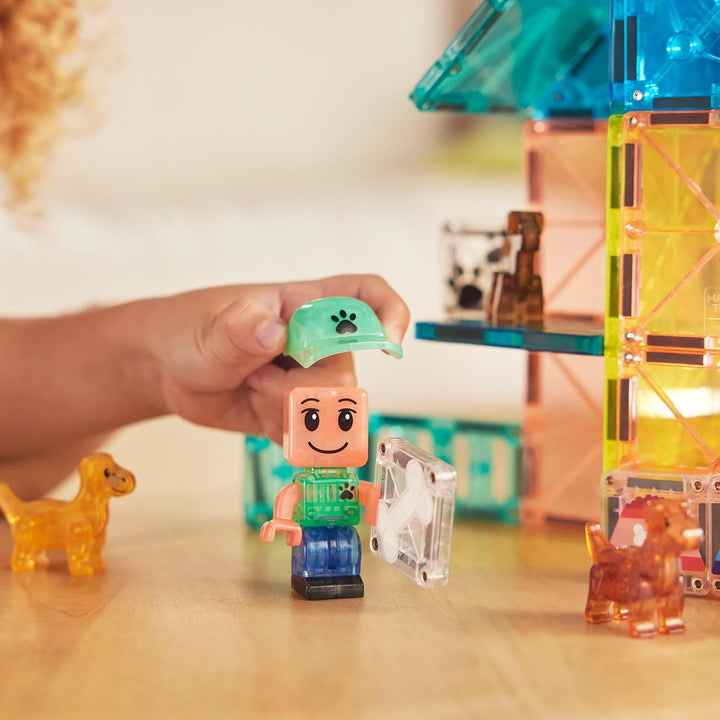 MAGNA-TILES Puppy Park - Juego de construcción magnética