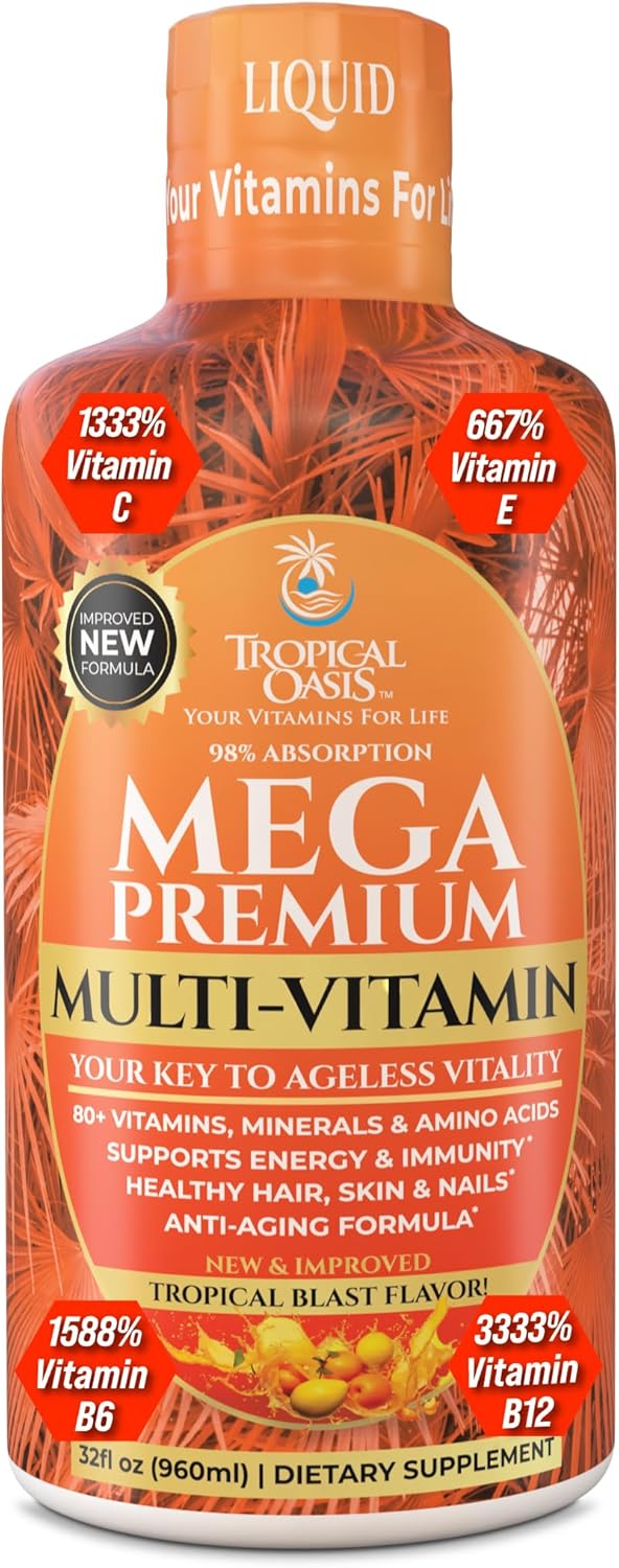 Mega Premium Multivitamínico líquido | Vitamina natural de apoyo in...