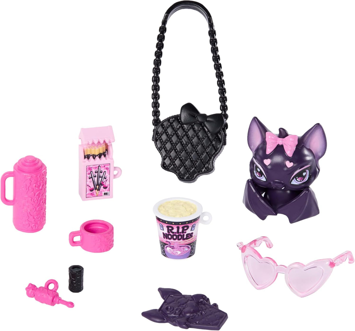 Muñeca Monster High, Draculaura en vestido de lazo rosa y chaqueta...