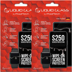 Paquete de 2 protectores de pantalla de vidrio líquido con protección de pantalla de $250 (cada uno) para todos los teléfonos inteligentes, tabletas y relojes, ajuste universal