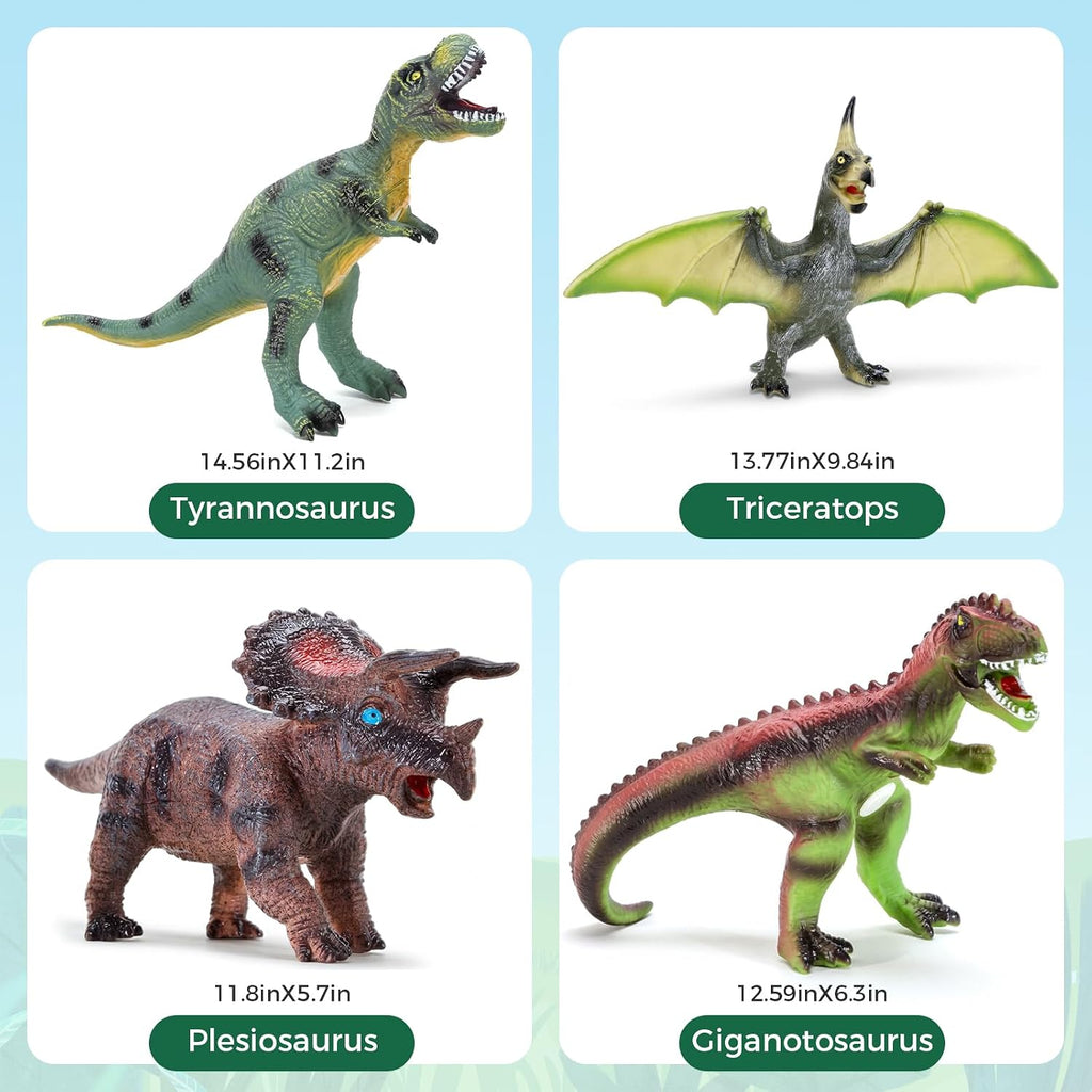 MUGEYMYD 8 piezas de juguetes de dinosaurios grandes para niños de 3 a 5