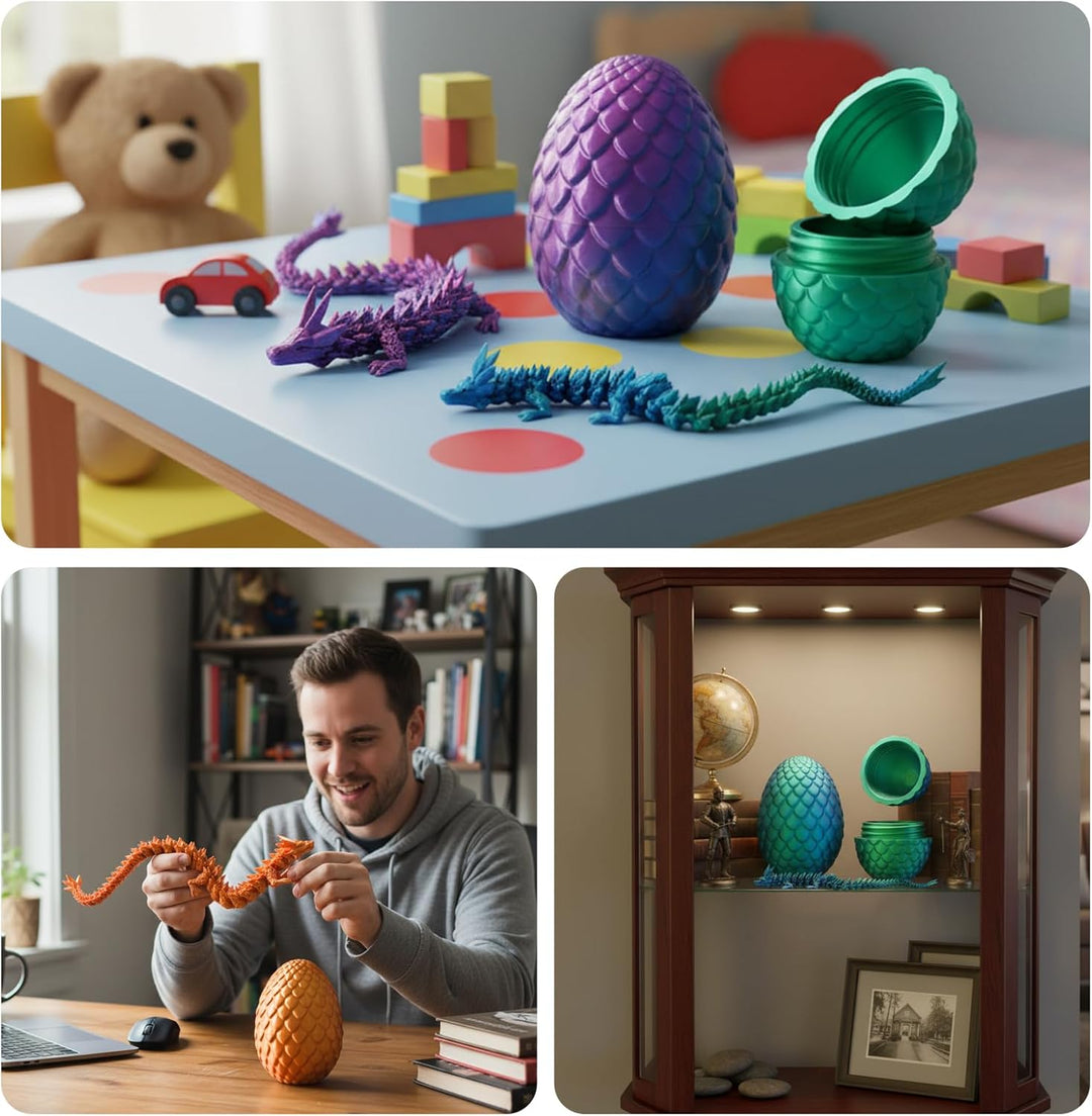 Juego de 4 piezas de dragón impreso en 3D decoración de
