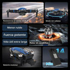 FPV Drone con cámara para adultos con pantalla LCD en RC, mini drones para principiantes, cuadricóptero plegable con motor sin escobillas para evitar obstáculos, compatible con tarjeta SD de 32 G de
