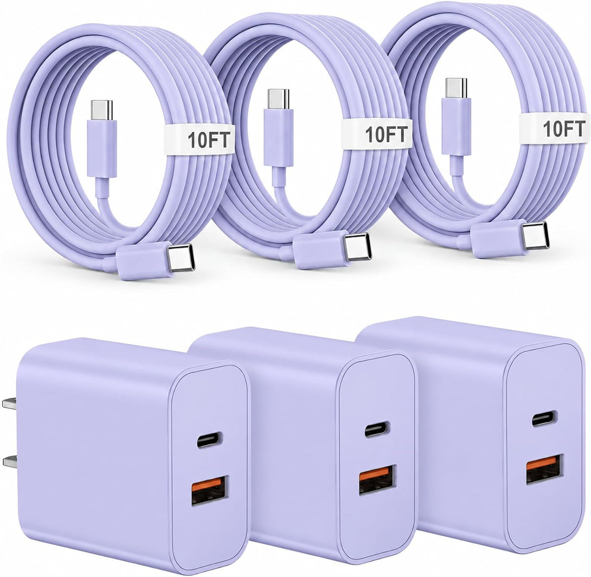 iPhone 18 17 16 15 Cargador de carga rápida tipo C USB C cargadores púrpura