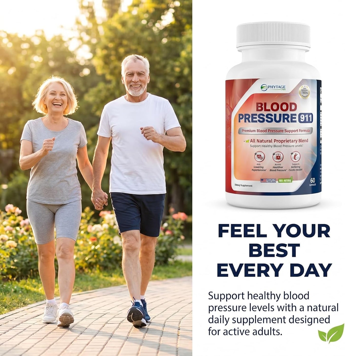 Phytage Labs Suplemento premium 911 para la presión arterial - Píld...