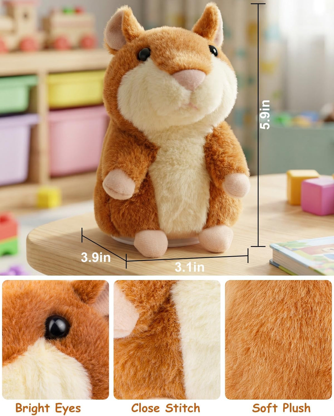 Hámster parlante de peluche que repite lo que dices de Halobang, re...