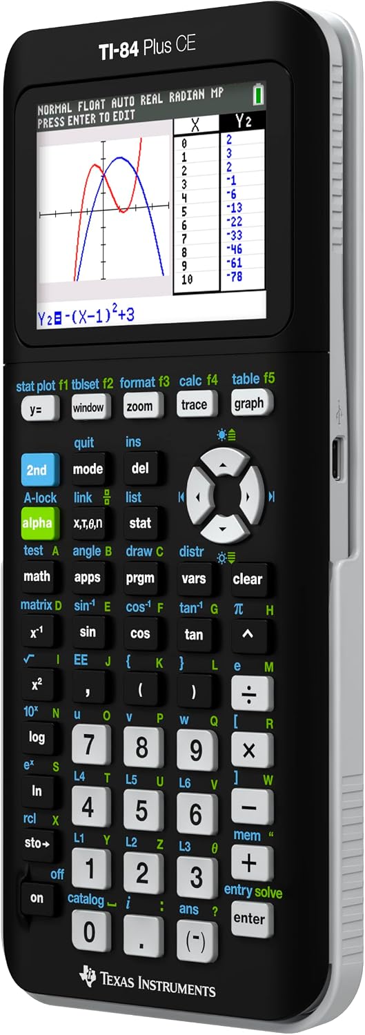Calculadora gráfica TI84PLSCEBLUBRY de Texas Instruments, Negro