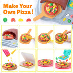 Juegos de masa de color 2 en 1 para niños de 2 a 4-8 años, máquina de helado y pizza de Kitchen Creations, juguetes de comida de arte y manualidades para niños de 3 años en adelante, niñas y niños, 8