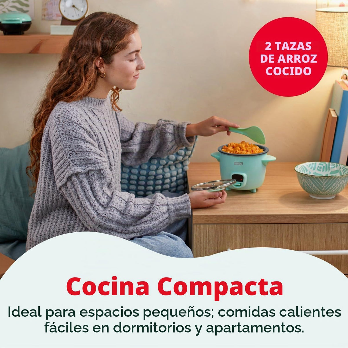 Dash Mini olla arrocera, olla antiadherente de cerámica extraíble de 2