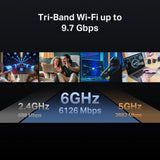 TP-Link Tri-Band BE9700 WiFi 7 Router Archer BE550 Pro 1 × 10G + 4...