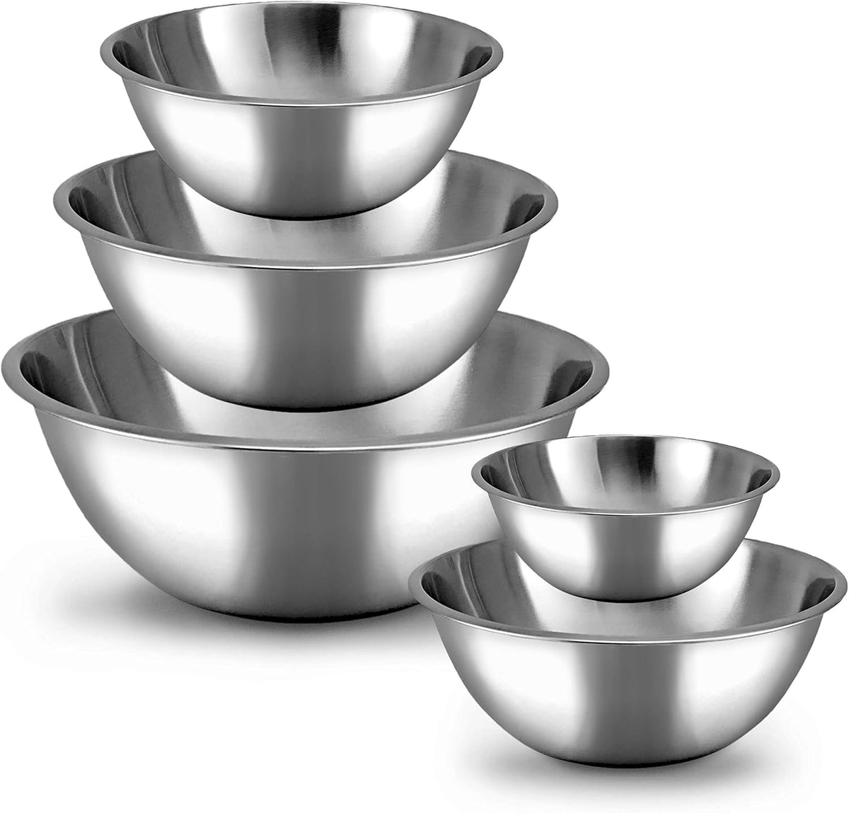 Juego de cuencos de acero inoxidable, 5 piezas para preparación de