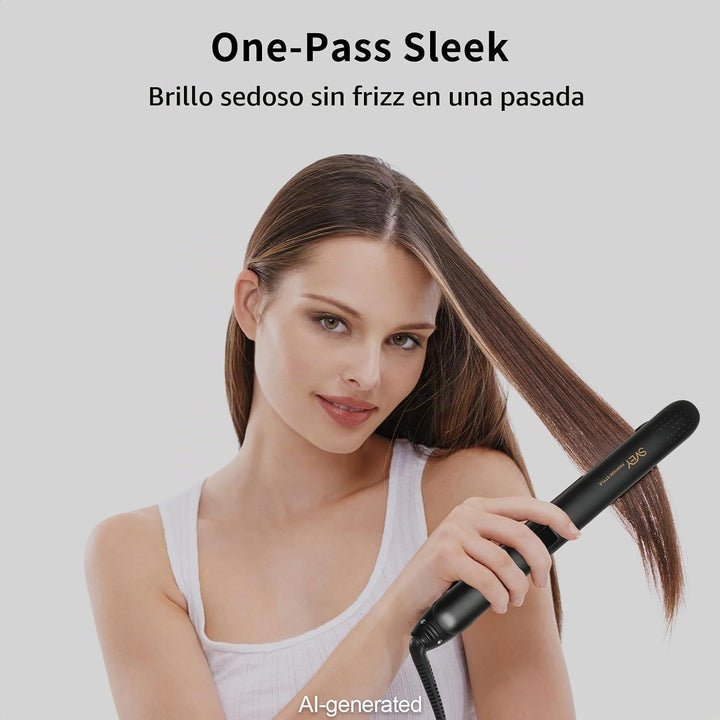 Plancha plana de cerámica Titanium de la enderezadora del pelo del...