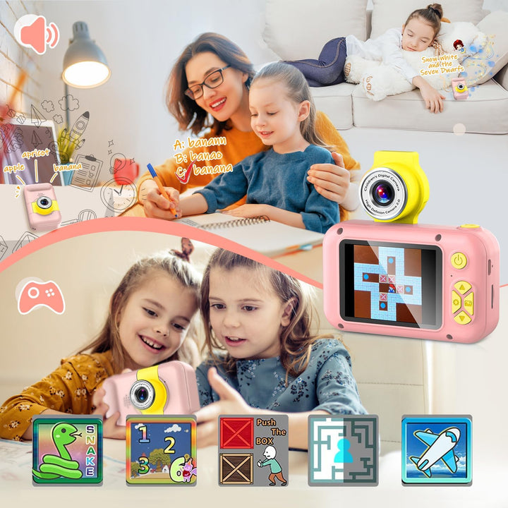 ARNSSIEN Cámara para niños, cámara digital de juguete para niños pe...