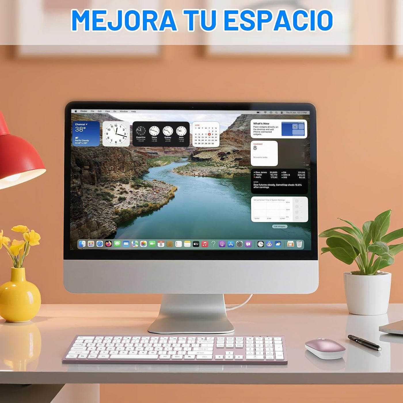 Combo de teclado y mouse inalámbricos, teclado y mouse de tamaño co...