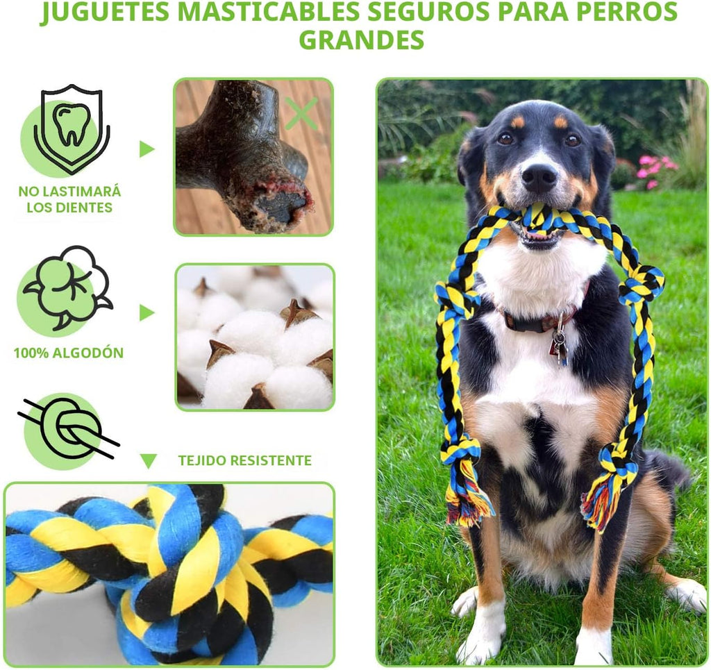 Large Tough Chew Toys para Aggressive Chewers, 9 Pack Dog Rope Toys