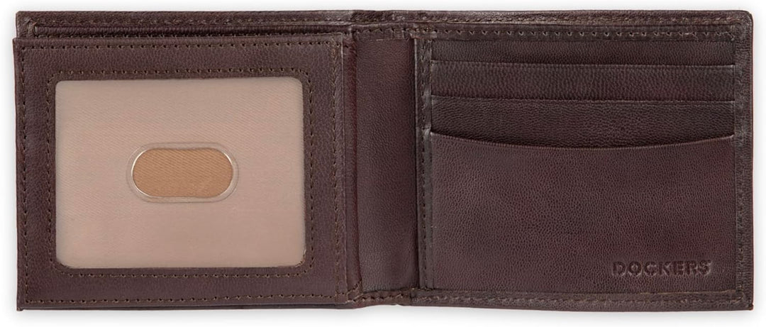 Dockers Mens piel Capacidad extra Slimfold Bifold Wallet