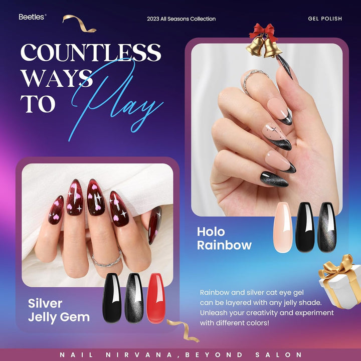 Beetles - Juego de 39 esmaltes de uñas de gel que cambian con purpu...
