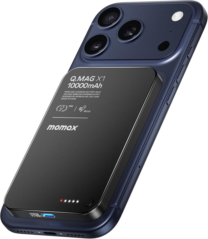 MOMAX Q.MAG Cargador Portátil Inalámbrico 10000mAh, Power Bank Delg...