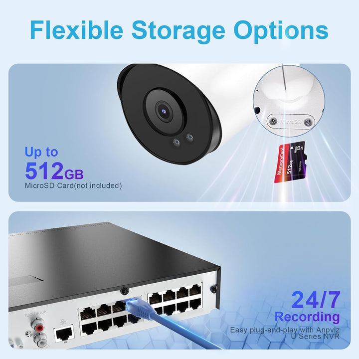 Anpviz Cámara IP PoE de 5 MP Bullet con micrófono\/audio, lente de...
