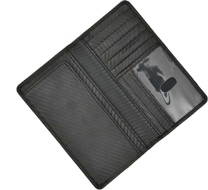 Jajmo Legacy Cartera larga de cuero auténtico plegable vintage para...