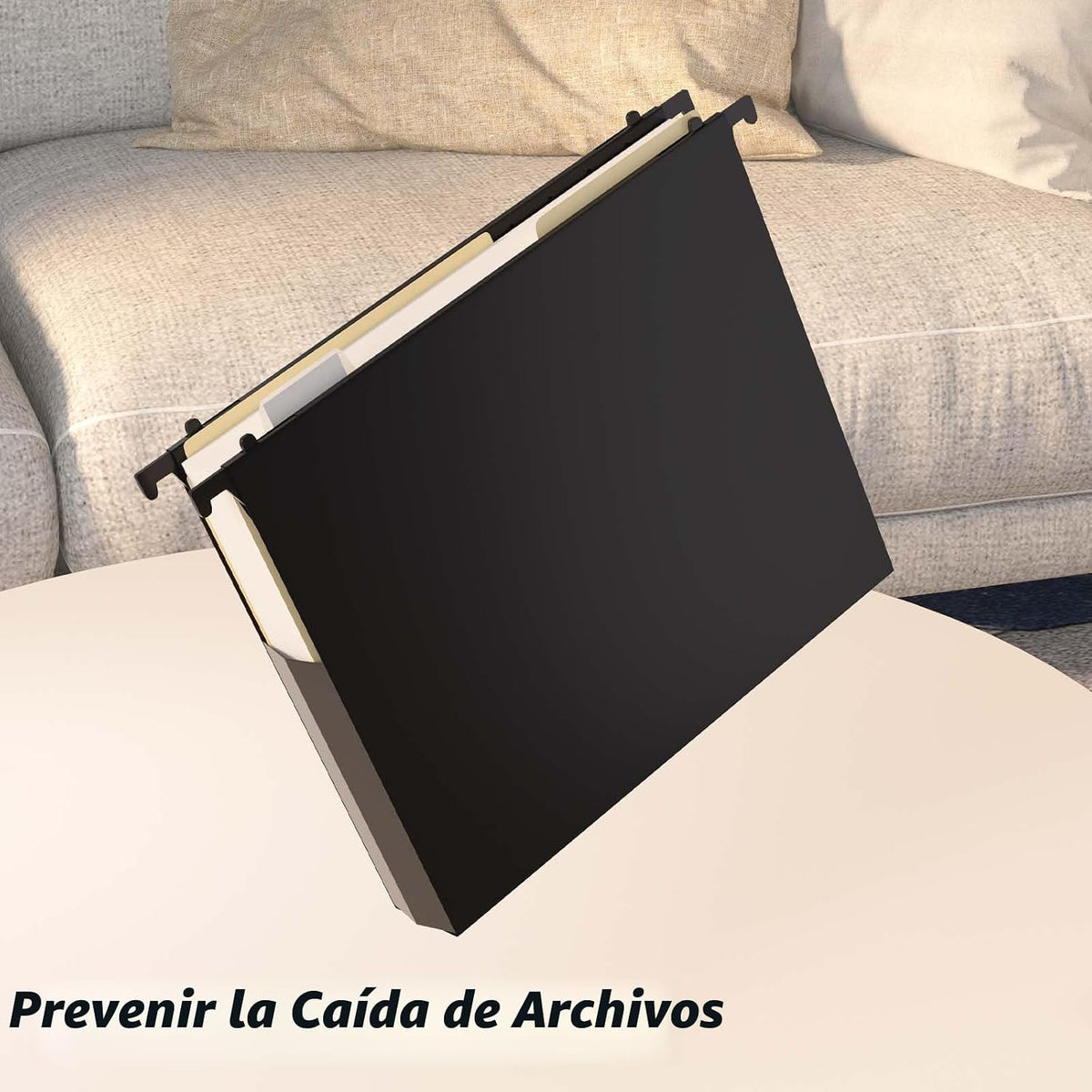 Carpetas colgantes de plástico de capacidad adicional, paquete de 12 carpetas colgantes expandibles reforzadas, tamaño carta, bolsillo de acordeón, expansión resistente de 2 pulgadas, organizador de
