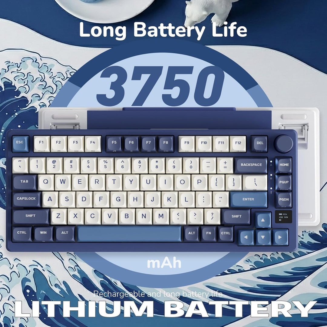 RK ROYAL KLUDGE M75 Wireless Mechanical Keyboard w\/Screen and Volu...