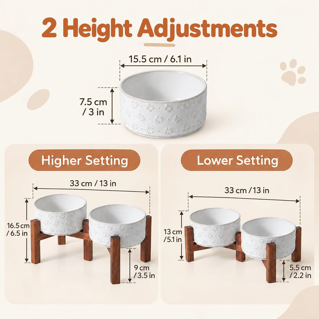 Cuencos elevados para perros, cuenco elevado de cerámica para