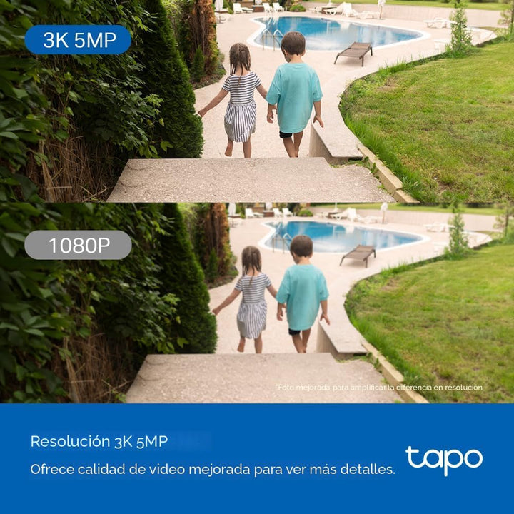 Tapo 3K 5MP Cámara de seguridad Wi-Fi para exteriores con giro\/inc...