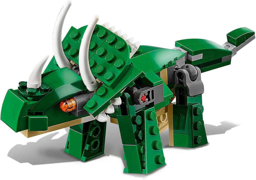 LEGO 31058 Creator Mighty Dinosaurs Juguete 3 en 1, modelo T. rex, figuras de dinosaurios triceratops y pterodáctilo, regalos para niños y niñas de 7 a 12 años