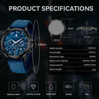 SAPPHERO Relojes cronógrafos para hombre, reloj analógico de acero inoxidable casual original para negocios, 50M, impermeable, luminoso, con esfera de fecha, regalo para hombre
