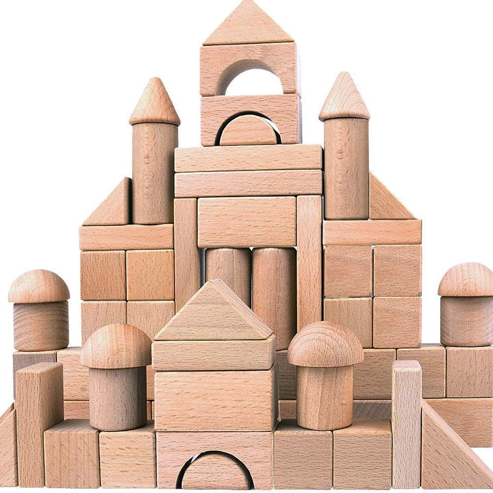 Migargle Bloques de madera para niños, 80 piezas, bloques de constr...