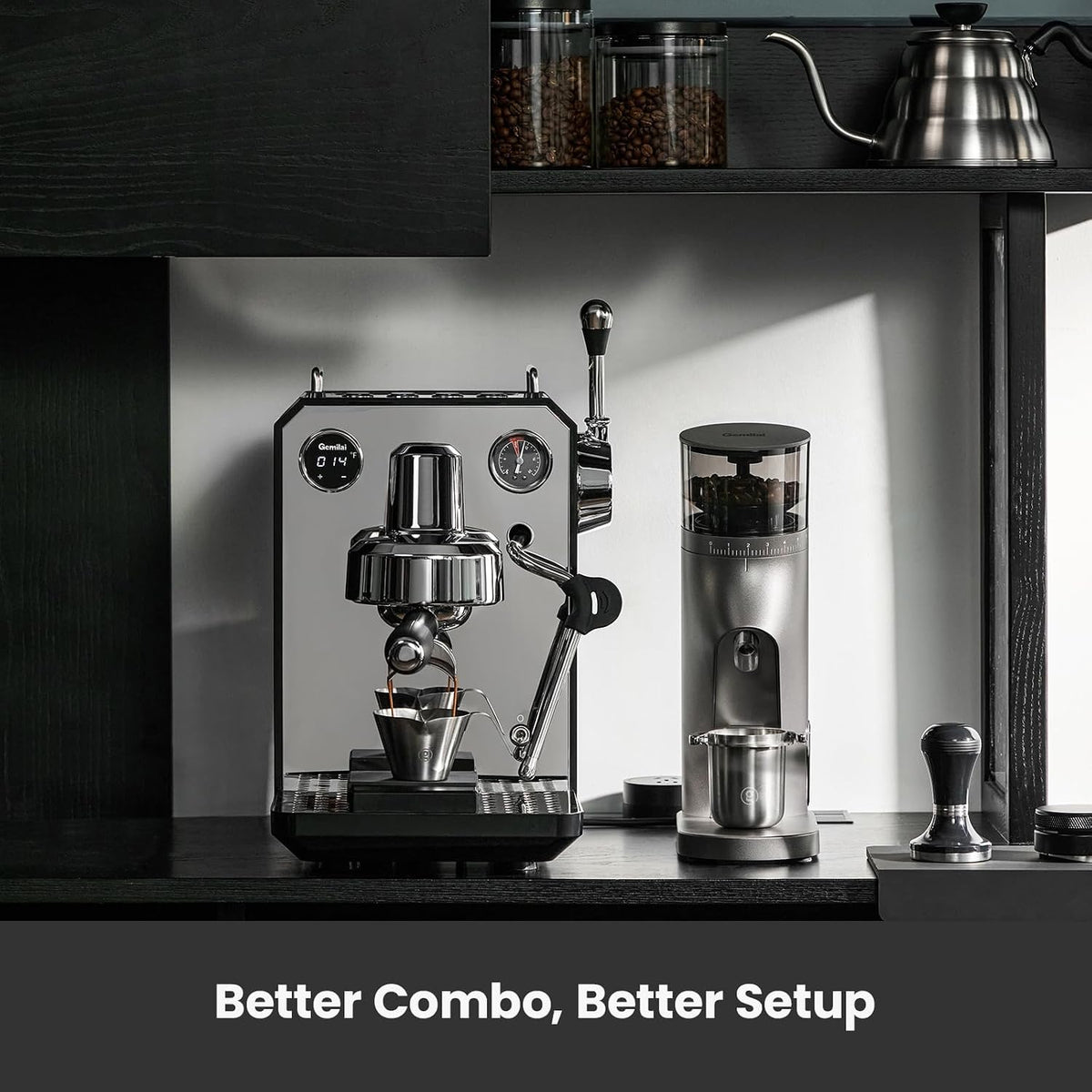 Gemilai - Cafetera de expreso estilo búho, 15 bares. Cafetera de expreso semiautomática profesional con espumador de leche, mango de vapor y tanque de agua extraíble de 57 onzas, pantalla dual, para