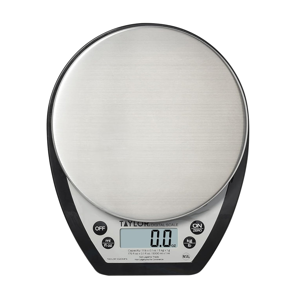 Taylor Báscula digital de cocina con parte superior de acero inoxidable