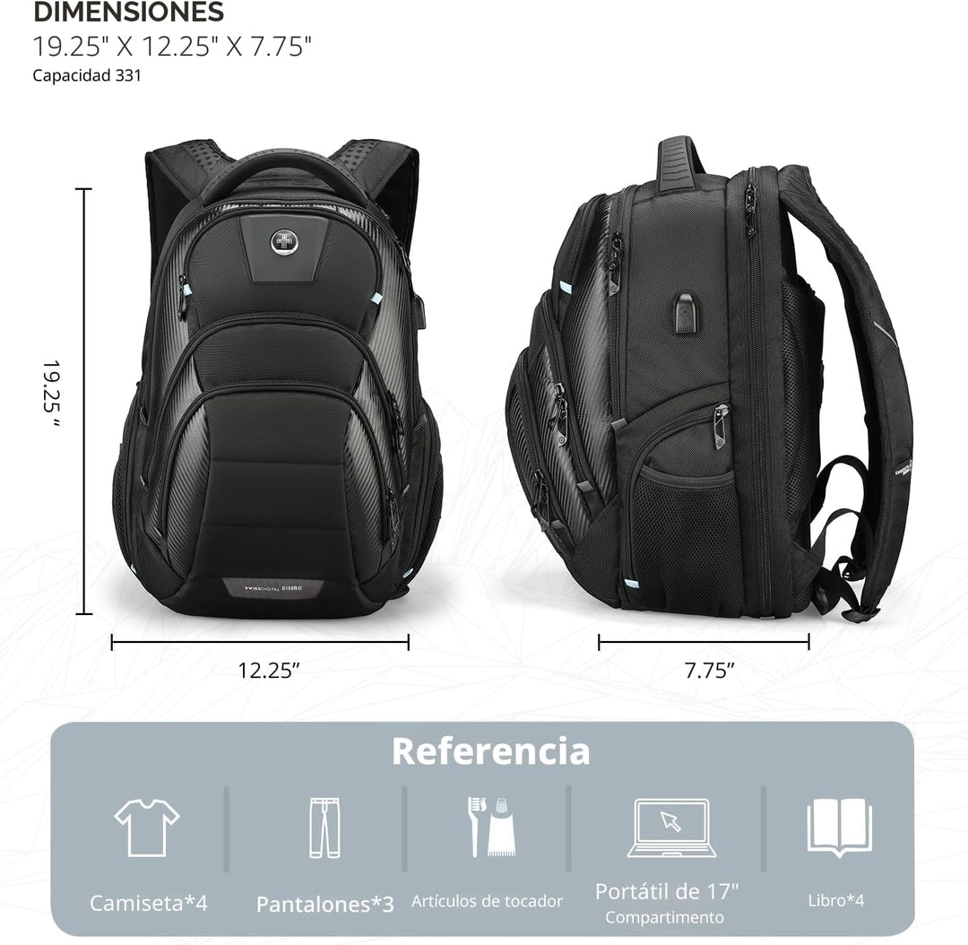 Mochila de diseño Swissdigital Circuit para hombres, Grande, Moderno