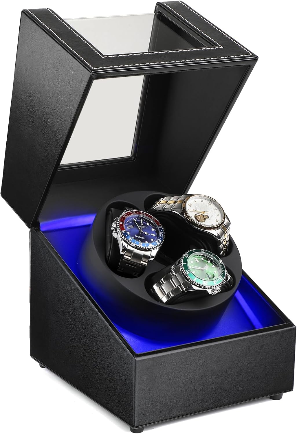 Watch Winder para 3 relojes automáticos, motor japonés silencioso