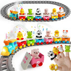 Juguetes de tren de granja para niños pequeños de 1 a 3 años, juego de tren