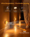 Lámpara Luz nocturna de batería recargable con sensor de movimiento, portátil, apagado automático, regulable para baño, dormitorio, cocina, escaleras, pasillo, mascotas, viajes, paquete de 4, ámbar