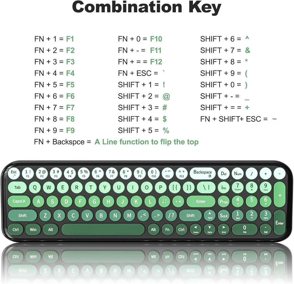 MOFII Combo de teclado y mouse inalámbricos, teclado pequeño compac...